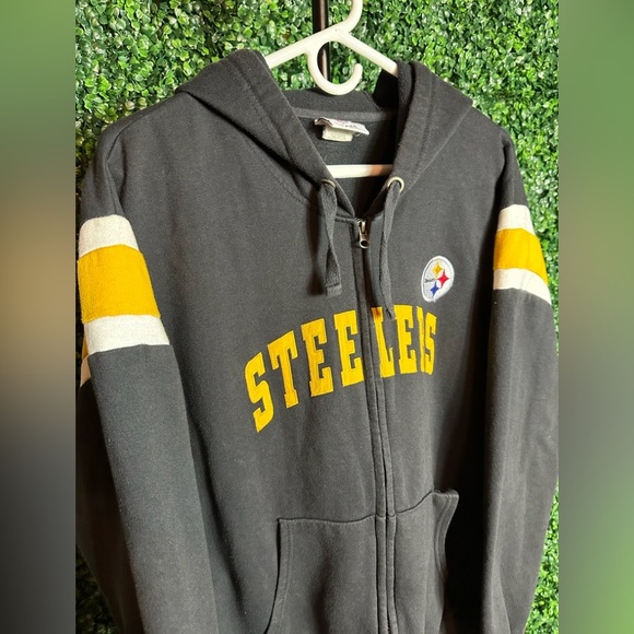 Vintage NFL Pittsburg Steelers Full Zip Hooded Jacket - Picture 2 of 9